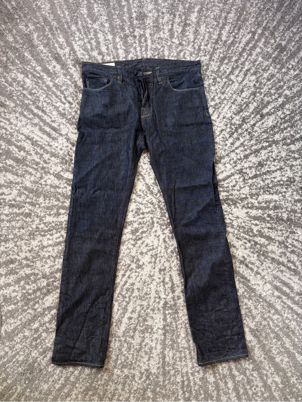 Dark Blue Men's Slim Straight Jeans
